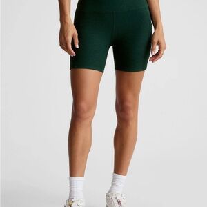 Beyond Yoga Green Bike Shorts High Waist Stretch